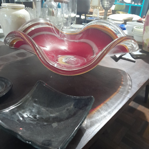 Imagem 4 de 8 de Murano Centro De Mesa Fruteira Antigo Década De 50 33 Cm