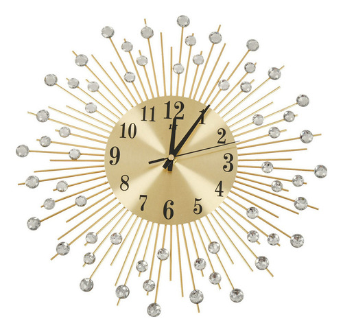 Reloj De Pared Con Diamantes, Decorativo, Redondo, De Metal