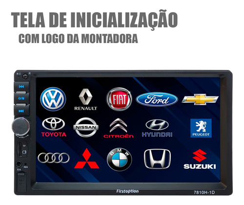 Central Multimídia First 7810h 1 Din Espelhamento Bt Usb Sd