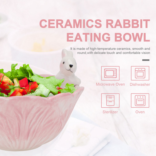 Cuenco De Cerámica Para Comer Conejos, Adorable Cuenco Infan