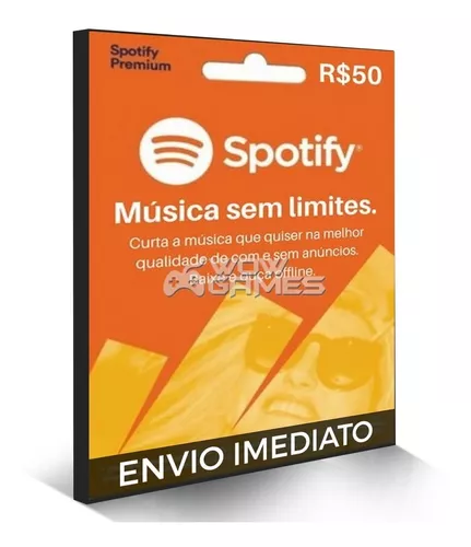 Cartão Spotify Premium - R$ 50 Reais - Assinatura 3 Mêses