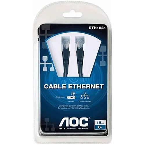 Cable Red Aoc 1.8 Mts  Cat. 5e  Velocidad 1gbps (1000mbs)