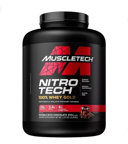 Proteina Nitrotech 100% Whey Gold Double Rich Chocolate 5lbs