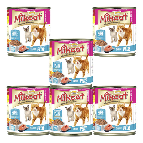 Pate Alimento Húmedo En Lata Para Gatos Mikcat Pack X6 Otec