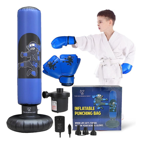 Saco De Boxeo Inflable Thb Para Niños, Bolso De Boxeo Ninja 