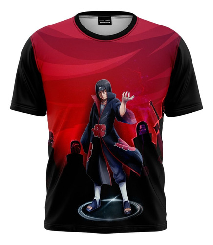 Camisa Infantil Adulto Anime Itachi Akatsuki Camiseta Geek