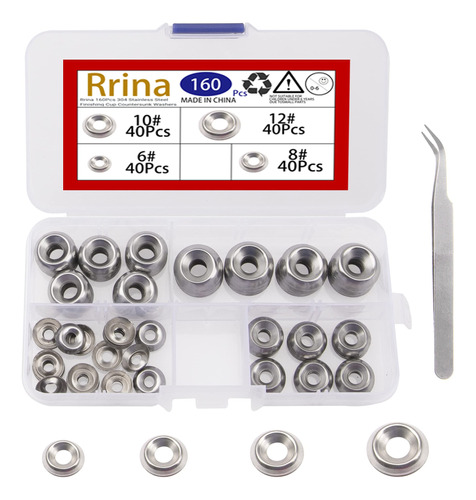 Rrina Juego Surtido Arandela Avellanada Acero Inoxidable 304