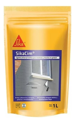 Aditivo Ligante Sika Acrílico Sikacim Revoque Mezcla X 1 Lts