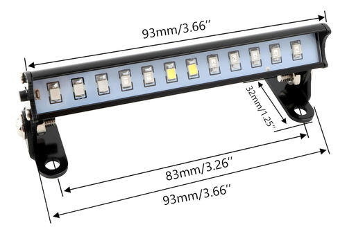 Barra De Luces Rc, 12 Lámparas Led 8 Modos De Flash 3 Colore