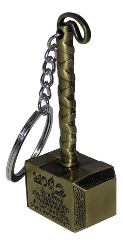 Imagen 7 de 10 de Llavero Martillo Thor Marvel De Metal | Mjölnir Dorado