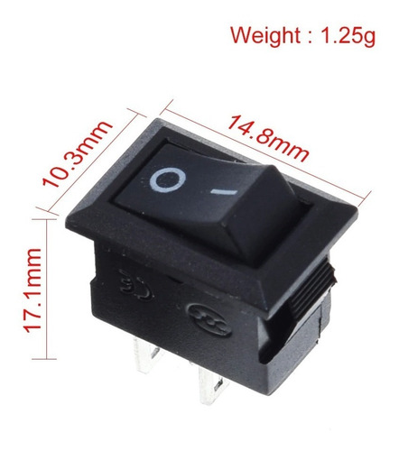 Pack 10 Interruptores, Autos, Instrumentos, 2 Pines, 3a/250v
