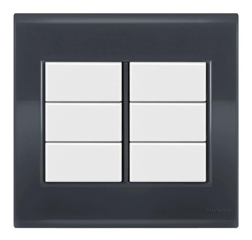 Placa Cega 4x4 - Tramontina Liz Grafite / Branco - Tlgb040