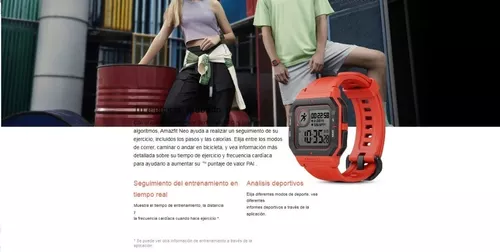 Amazfit Neo SmartWatch Reloj Inteligente 28 Días Batería 5 ATM Sensor  Seguimiento Biológico Frecuencia Cardíaca iOS & Android Rojo : :  Electrónica