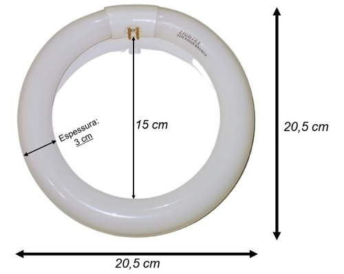 Lampada Refil Circular Lightex T9 22w 6400k Luz Branca