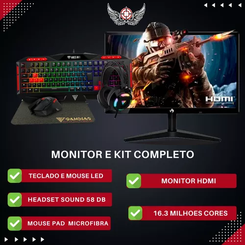 PC Gamer Completo Barato com Monitor, Teclado, Mouse e Cadeira Gamer