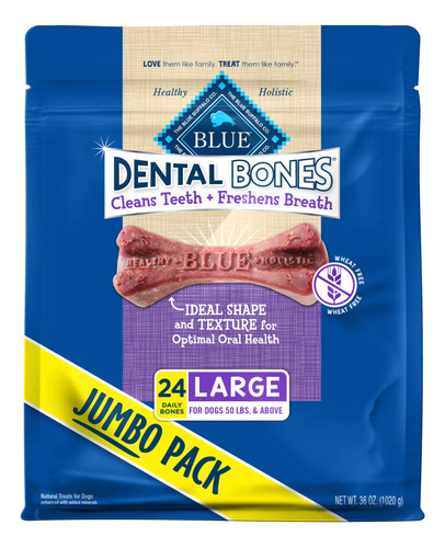 Blue Buffalo Dental Bones - Golosinas Dentales Grandes Natu.