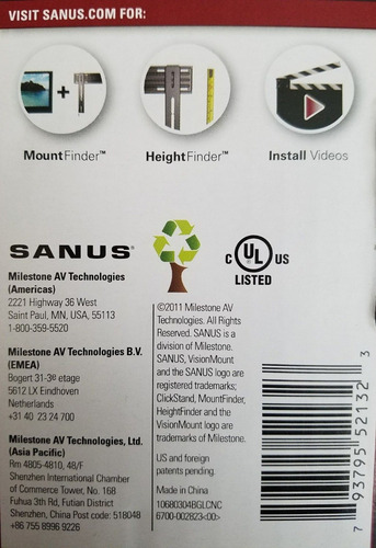 Imagen 6 de 8 de Sanus Soporte Montaje Tv Super Slim De 26p 42p, 36,3kg New**