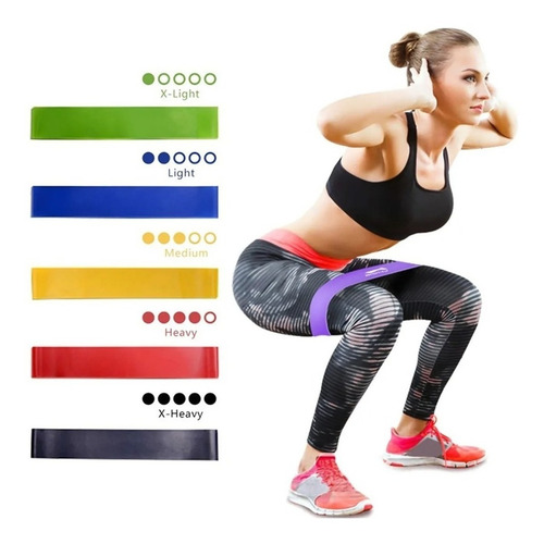 Imagen 2 de 9 de Bandas Elásticas Circular X5 Reforzada Ejercicio Pilates Gym