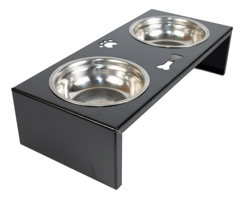 Comedouro P/ Gato Cachorro Pet Elevado Duplo 2 Potes Metal