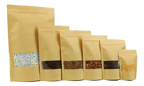 Saco Kraft Visor Stand Up Pouch 2000un 14 X 20 + 4cm