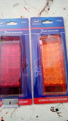 Plafon Rectangular 21 Leds Rojo Y Ambar