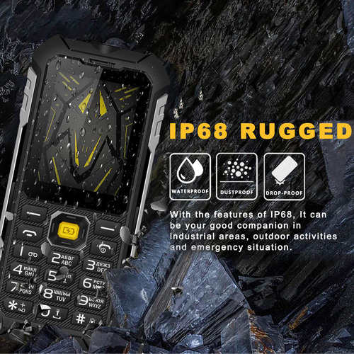 Basic Cell Phone Dual Sim Dual Standby32mb/32ram 2.4 Display Three-proof Mobile Phone With Flashlight,4500mah Large Battery, Reverse Charging