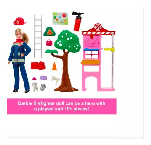 Barbie Profesiones Set De Juego Bombera Al Rescate Para Niña