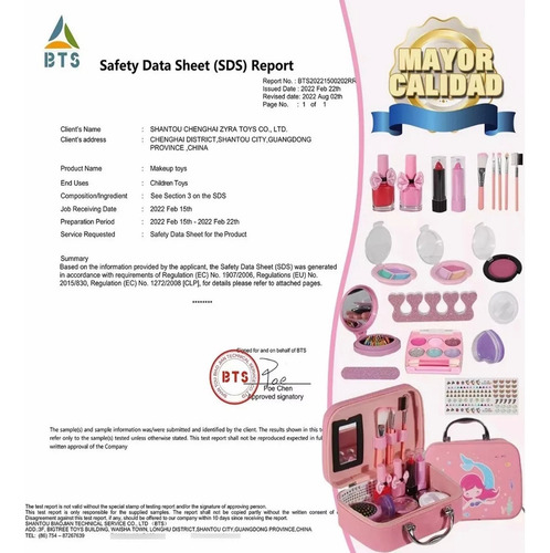 Kit De Maquillaje Para Niñas De Cumpleaños Lavable Fantastic