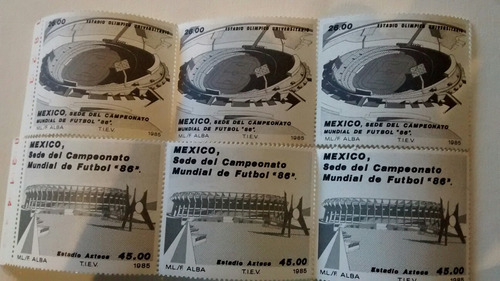 Imagen 3 de 3 de 3 Timbres Postaesl México 1986 Campeonato Mundial Futbol