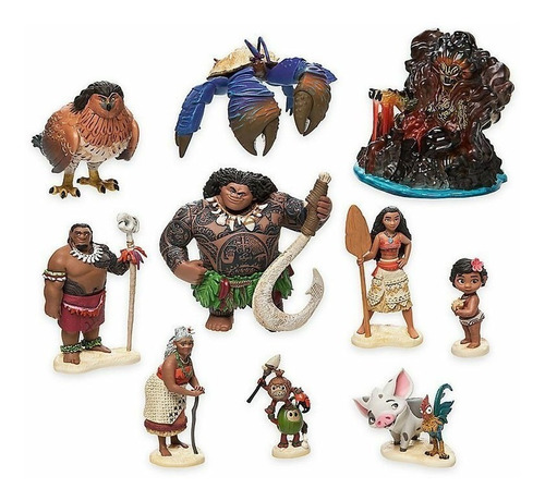 Juego De 10 Unidades, Modelo De Figura De Moana, Juguete De