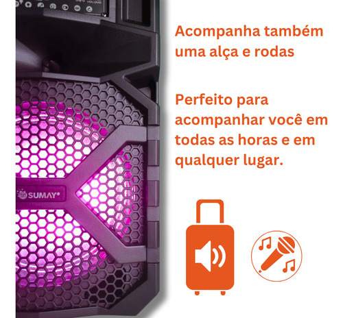 Caixa Som Portátil Amplificada Sumay 270w Bivolt Advance 2