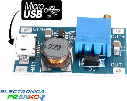 Modulo Elevador De Voltaje Dc-dc Mt3608 C/usb  2a - Step Up