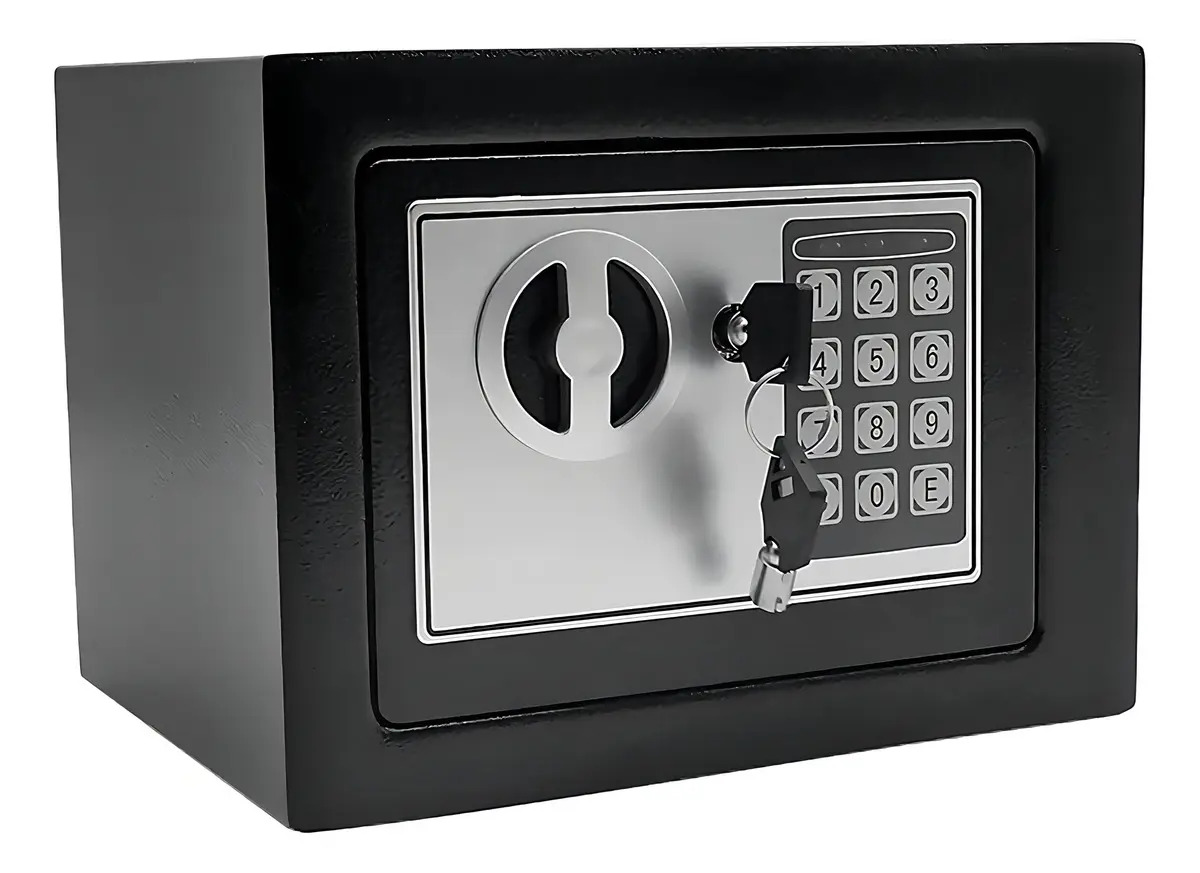 Caja Fuerte Digital De Alta Seguridad Con Código Y Llave Color Negro
