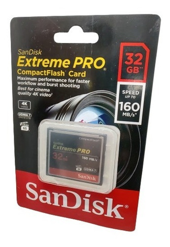 Cf Cartão Compact Flash Sandisk 32gb Extreme 120mb/s Udma7