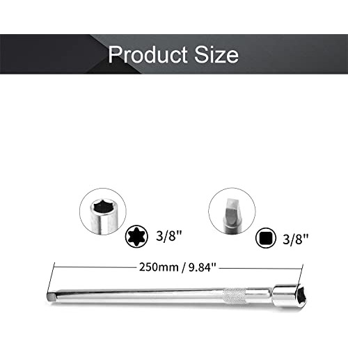 Utoolmart - Barra De Extensión De Dado De 3/8 X 10, Acero C
