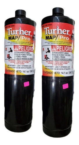 Turner Negro Gas Propano Soldar Refrigeración 2 Latas 400 Gr