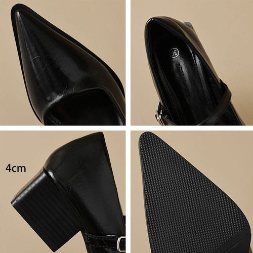 Zapatos De Vestir Para Mujer Con Tacón Bajo Y Punta Fina