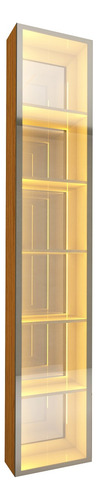 Cristaleira Luminare Reflecta Led 100% Mdf Naturale - Gelius