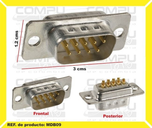 Conector Db-9 Macho Para Soldar Ref: Mdb09 Computoys Sas