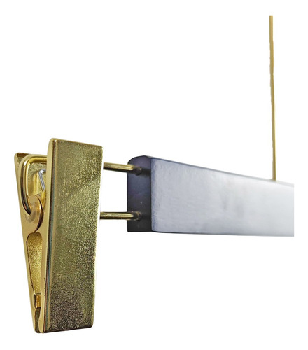 Kit 10 Cabide Madeira Duplo Extensor Dourado Luxo Adulto