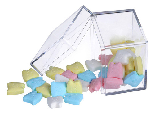 Caja Cuadrada Para Caramelos, Acrílico, 5 Caras, Para Guarda