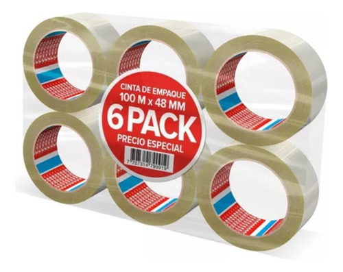 Pack 6 Cinta Empaque Embalaje 48 Mm X 100 Metros - Tesa
