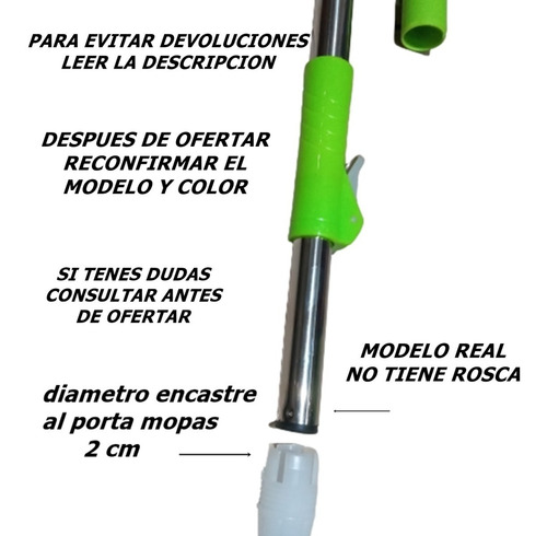 Imagen 2 de 8 de Repuesto Palo Para Mopa Centrifuga Giratoria (sin Cabezal)