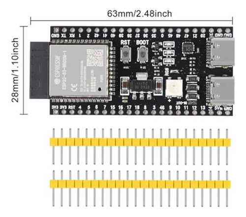 Placa De Desarrollo Esp32-s3-devkitc-1-n16r8 Con Wifi + Ble