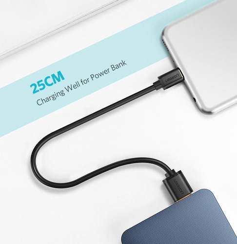 Cabo Usb 2.0 X Micro Usb 25cm Ugreen Preto