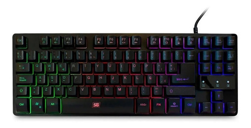 Imagen 1 de 7 de Teclado gamer Vorago KB-503 QWERTY español España color negro con luz RGB