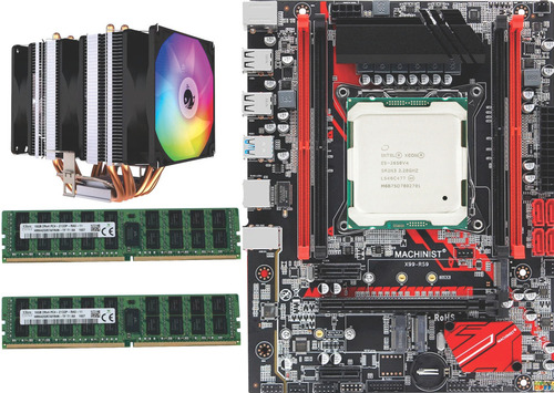 Kit Placa Rs9 + Xeon 2650 V4 + 32gb + Cooler De 3fans Cor Vermelho