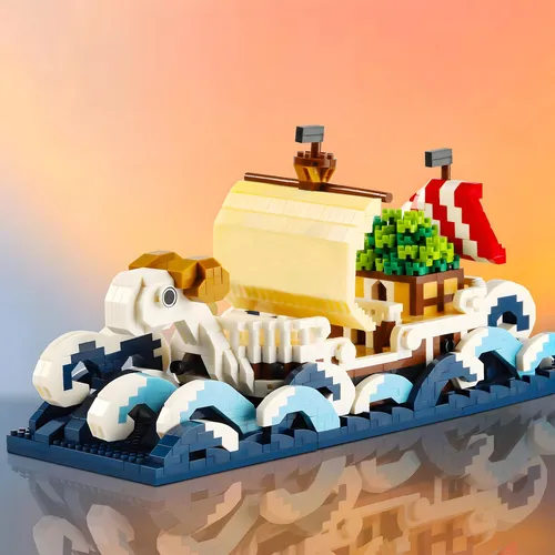 Hi-reeke Going Merry Ship In A Bottle - Juego De Microbloque