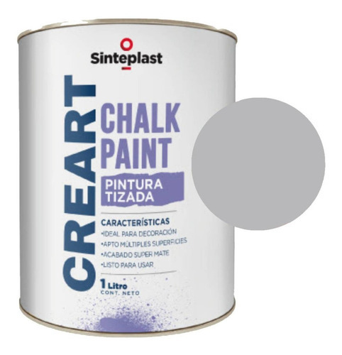 Pintura A La Tiza Creart Chalk Sinteplast X 1 L / Camino 1 Color Gris antiguo