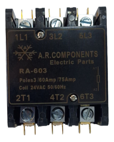 Contactor A.r.components 3 Polos 60amp 24vac